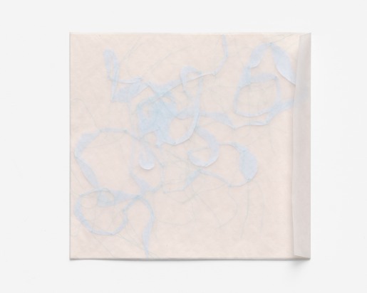 Untitled (remainder), glassine envelope, graph paper, silk paper, watercolour paper, polyester thread, 2016